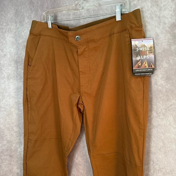 NWT Swiss Alps Performance Rayon Nylon Pants Mens 38 MMP2257 Brown - Picture 3 of 8